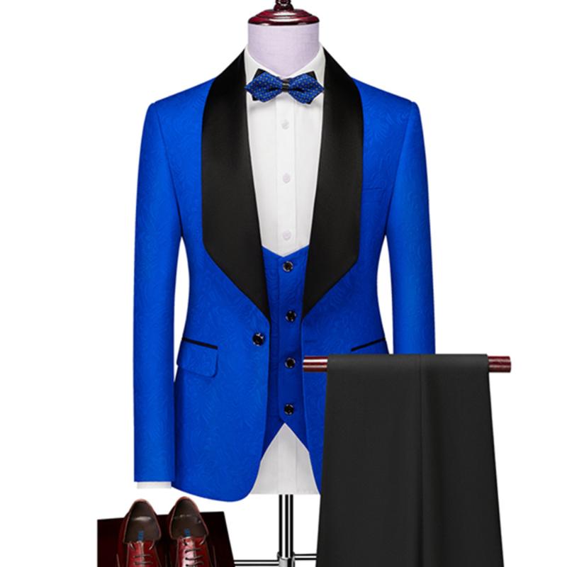 

Jacket Vest Pants Business Groom Wedding Swallowtail Blazers Trousers Waistcoat / High Quality Classic Banquet Suit 3 PCS Sets, Pink