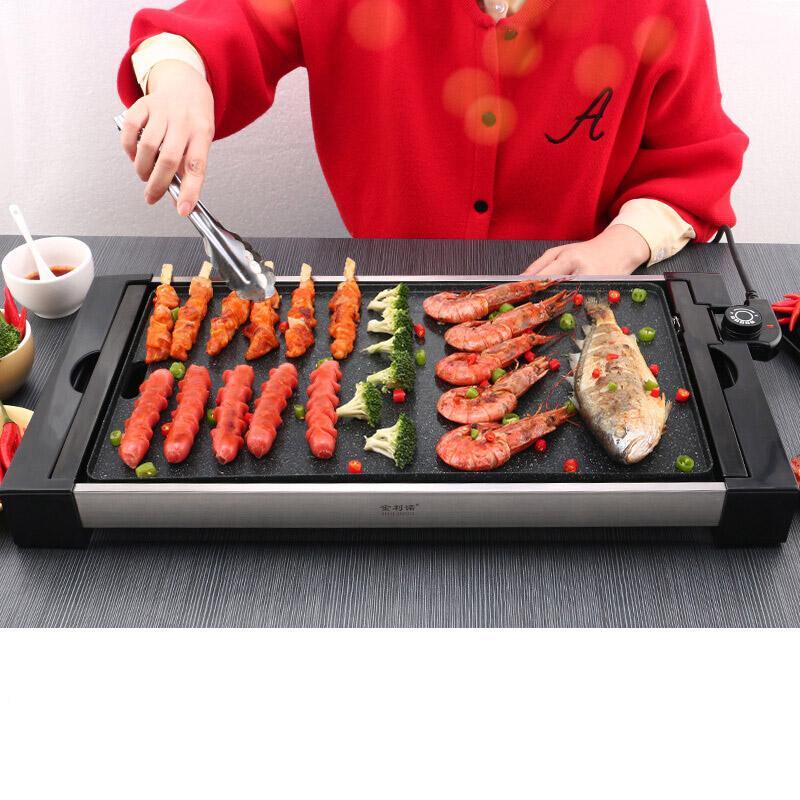 

Electric Baking Tray Separated Household Smoke-free Iron Plate Barbecue BBQ Delicious Dish Grill & Griddle Cooking Machine1