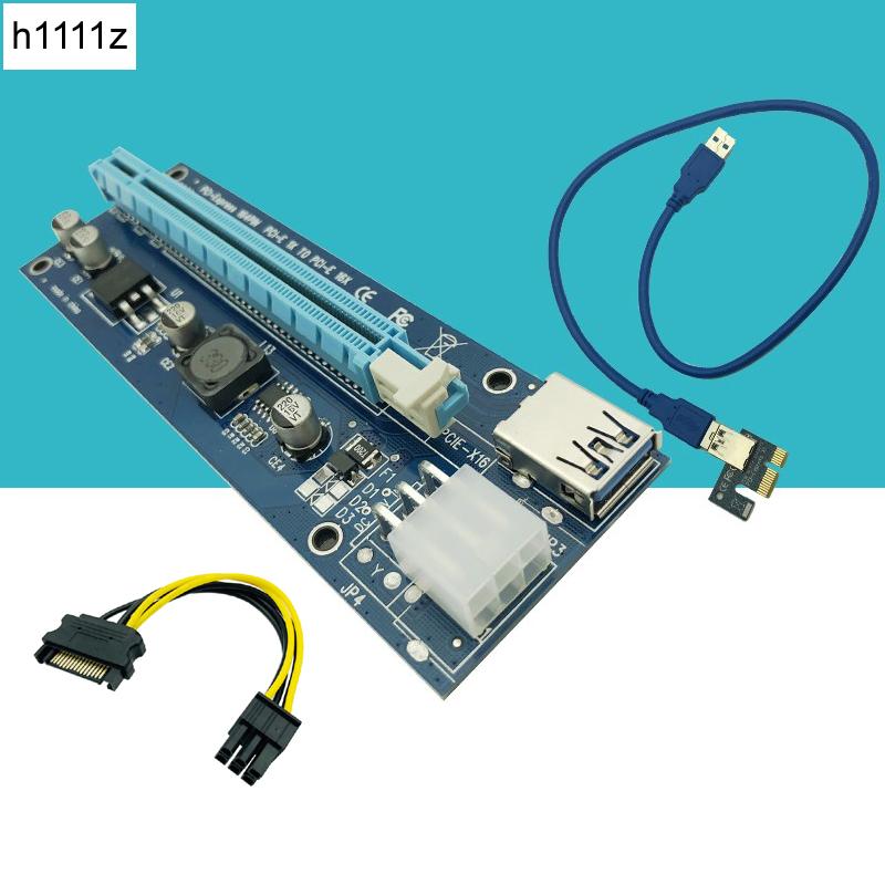 

Riser VER006C PCI Express PCIE PCI-E Riser Card 006C 6Pin 1x to 16x Extender USB 3.0 Cable SATA to IDE for Mining Miner