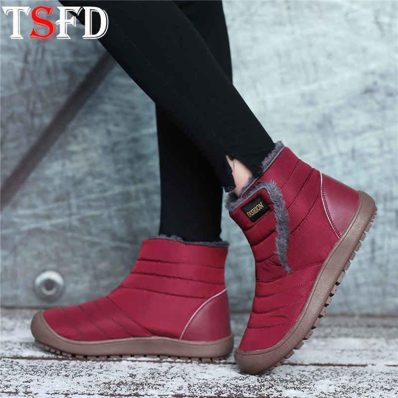 

Large Sizes Men Boots High-Cut Water Boots Man Casual Shoes Keep Warm Winter Man Walking Shoe Plush Couple Snow Footwear 2020 B91, Red