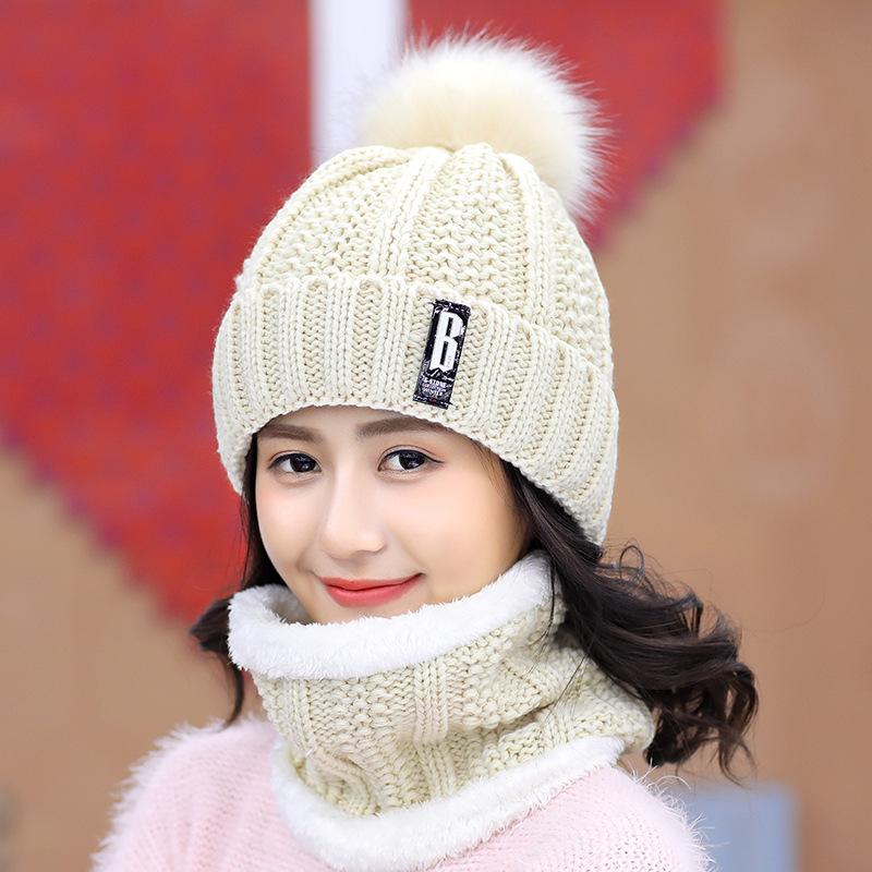 

Winter Beanie Hat Scarf Set Women Slouchy Scarf Warm Knitted Hat for Outdoor Girl LL@17