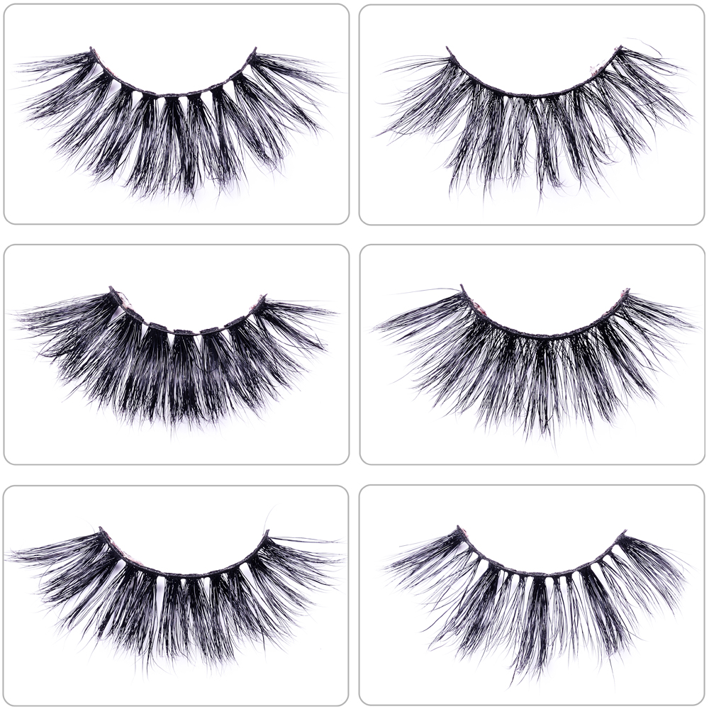 

12 Styles 3D Mink Eyelashes Custom Private Label Natural Long 25mm Fluffy Mink Lashes Handmade