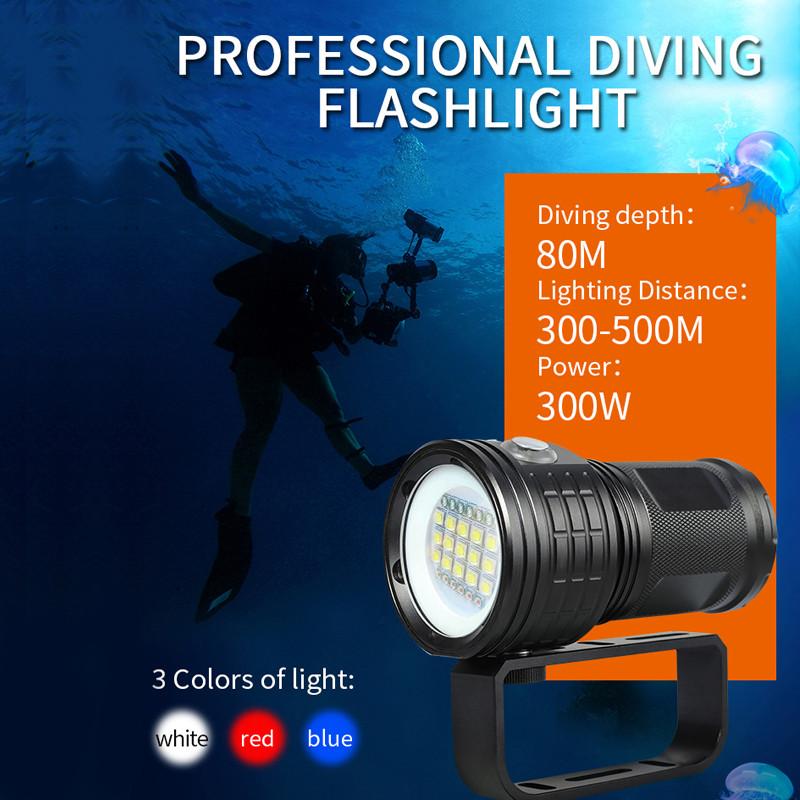 

The new 500W professional photography fill light diving red blue light glare high power underwater 80 meters IPX8