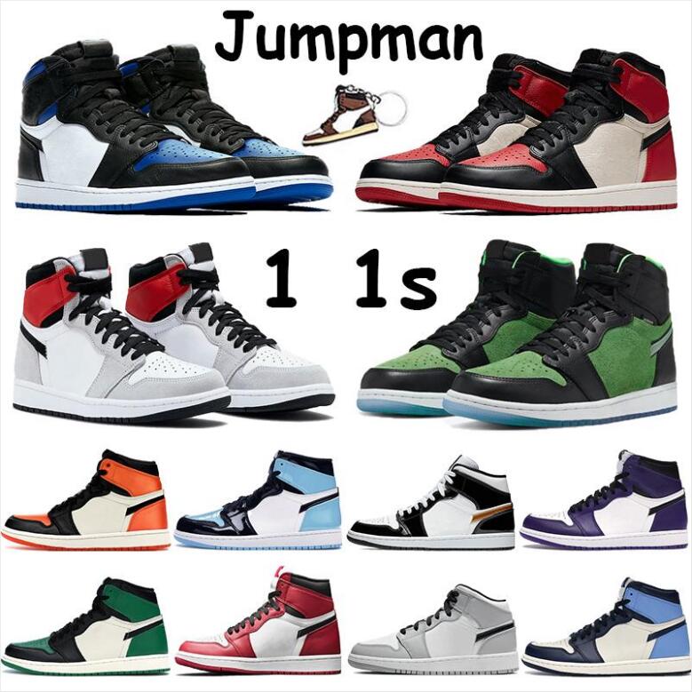 

Jumpman 1 1s Basketball Shoes Athletics Sneakers Running Shoe For Women Sports Torch Hare Game Royal Pine Green Court 36-46