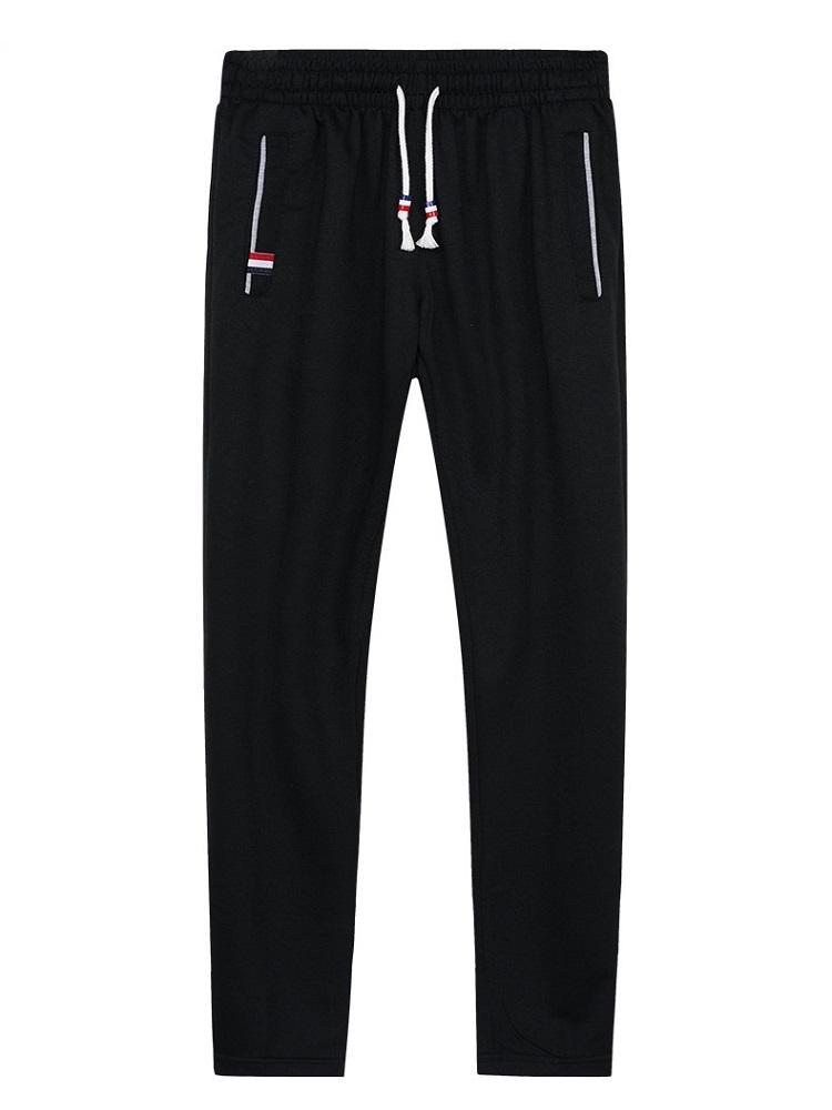 

Autumn Men's Sports Running Pants Knit Pants Large Size 6XL Joggers Loose Straight Cylinder Active Gym Workout Jogging Trousers, Black