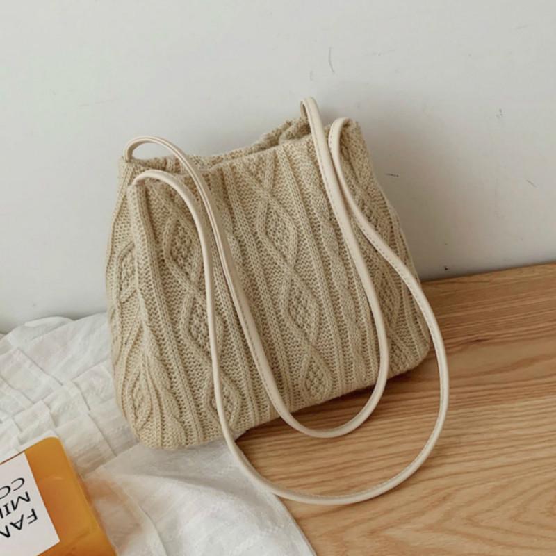 

Fashion Women's Handbags Summer Designer Strap Bucket Top-handle Female Shoulder Bags Casual Crossbody Bags Ladies Hot Totes, Beige