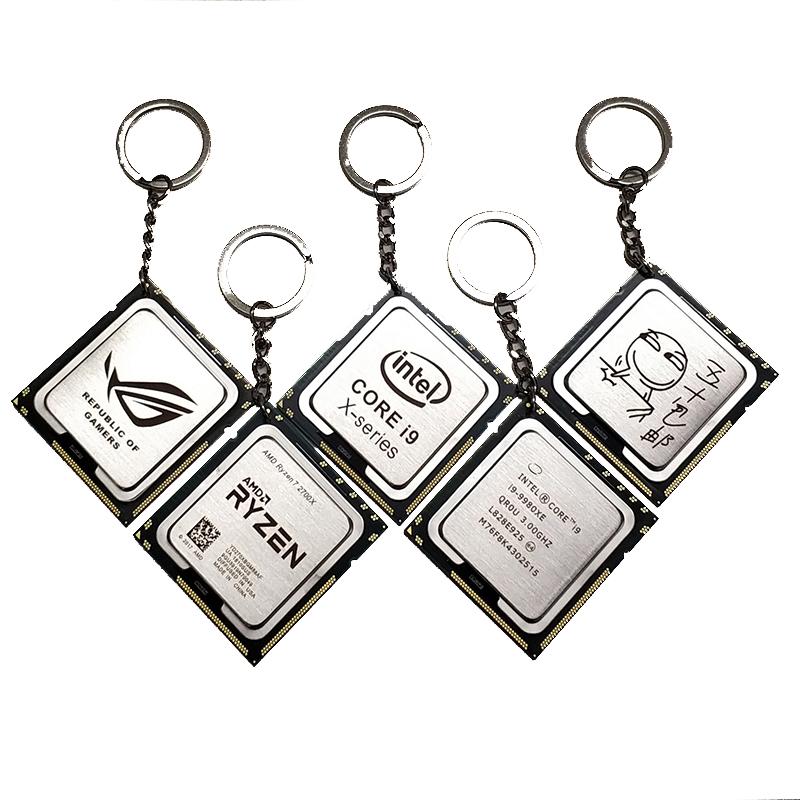 

DIY Laser Engraving CPU Key Chain Pattern Customization Personalized Creative Pendant for Science Geek Xeon 115X AMD2 3 AMD1207