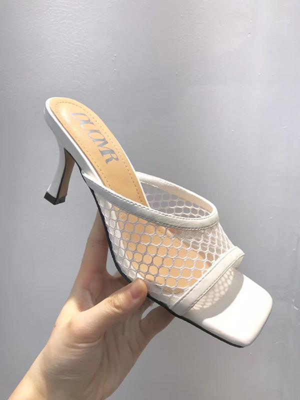 

Women Sandals Slippers Fashion Open Toe Thin High Heels Sandals Slides Summer Party Pumps Black Air Mesh Slippers Slides Size 391, Beige