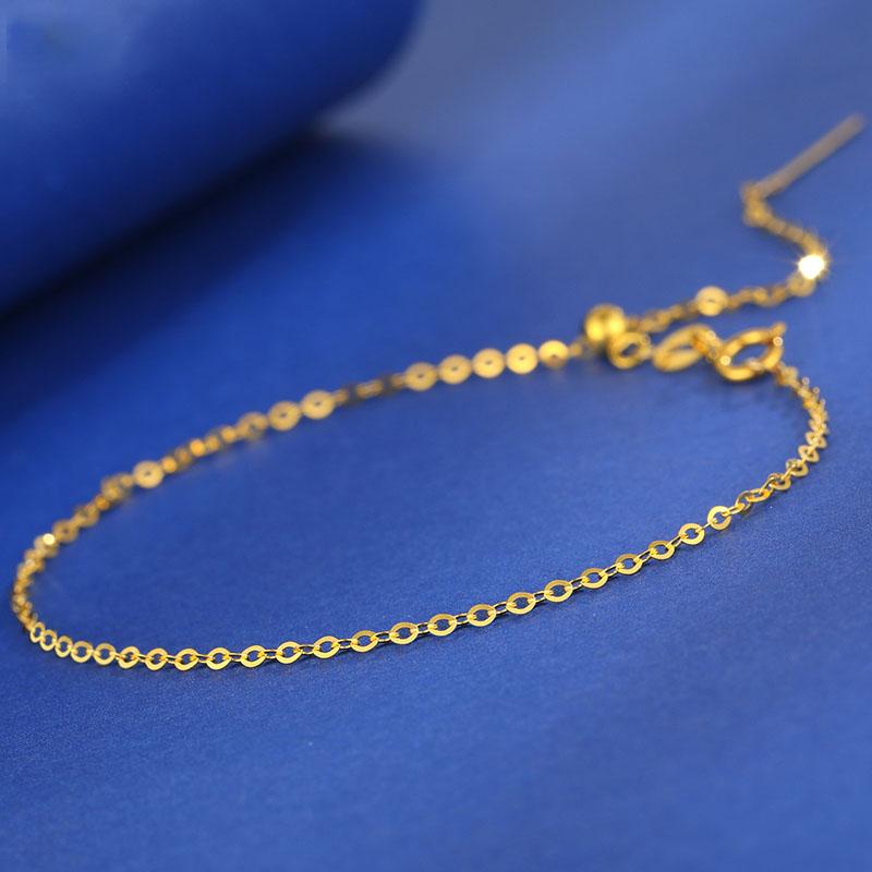 

XF800 Genuine 18K Gold Anklet Fine Jewelry High Quality AU750 Yellow White Rose Gold Adjustable Chain For Women Luxury Gift J502