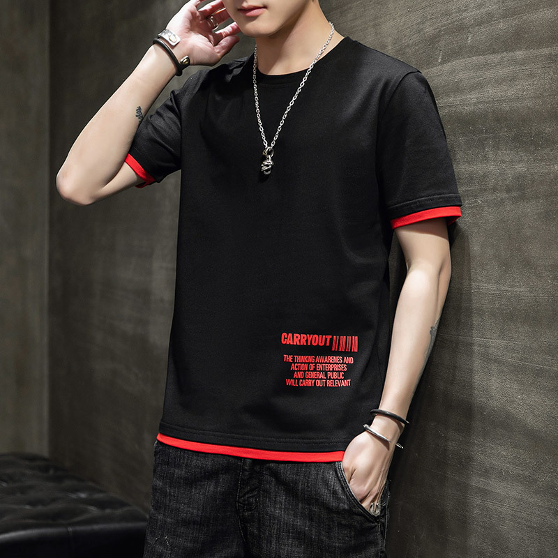 

2021 t Shirt Men T-shirt Streetwear Male Tees Casual Japanese Summer Short Sleeve O-neck Oversized Cotton Fashion Tshirt Qz05, Black