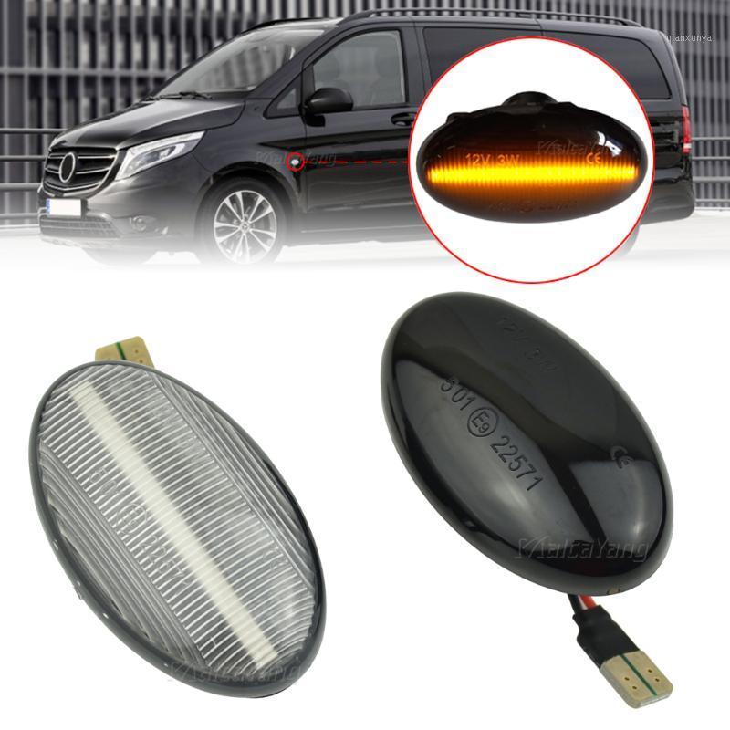 

2x Dynamic LED Turn Signal Lights Side Marker Car Accessories For Smart W450 W452 A-Class W168 Vito W639 W4471, As pic