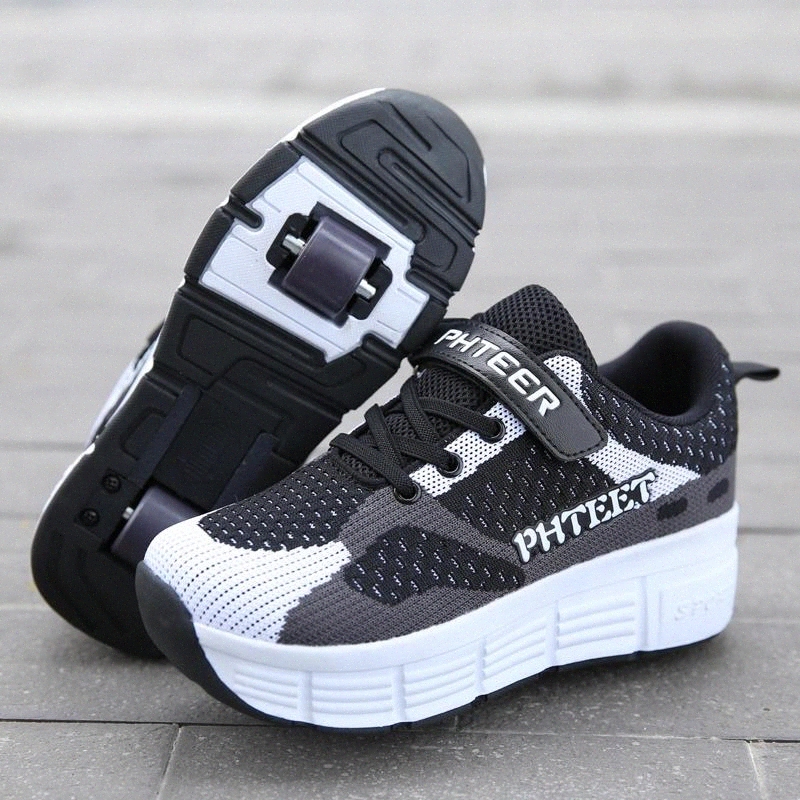 

Black 31-42 Children Junior Roller Skate Shoes Kids Sneakers With One Two 2020 Boys Girls Wheels Shoes Adult Casual boys #nz3R