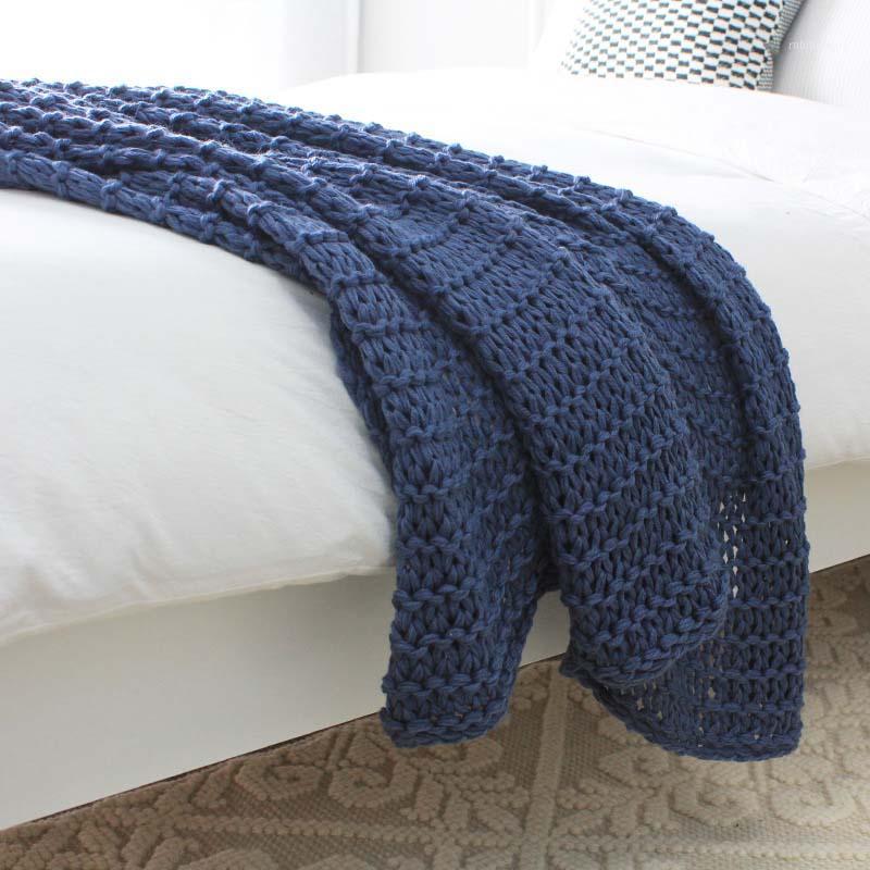 

Nordic Woolen Yarn Knitted Blanket for Recliner Reception Room Armchair Quilt Baby Sleeper Comforter Cover1