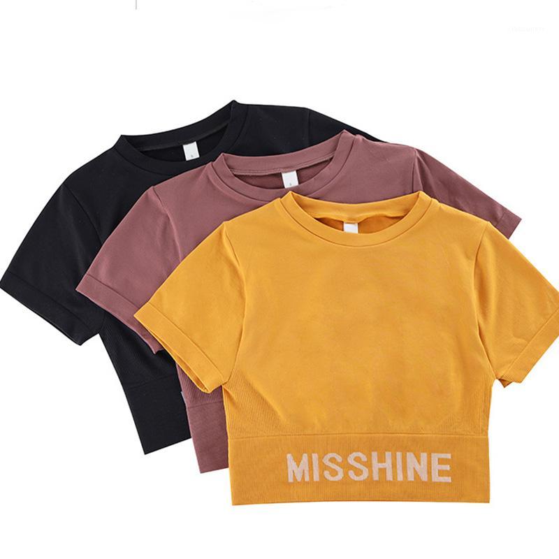 

Solid Color Vital Seamless Yoga Shirt Women Fitness Short Sleeve Crop Top Workout Shirts Gym Clothes Sports Running T-shirts XN1, Black workout shirts