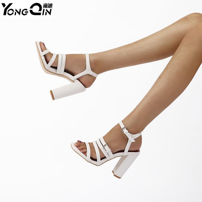 

Summer New Thick High-heeled Sandals Women Open Toe Pumps Shoes1, Black