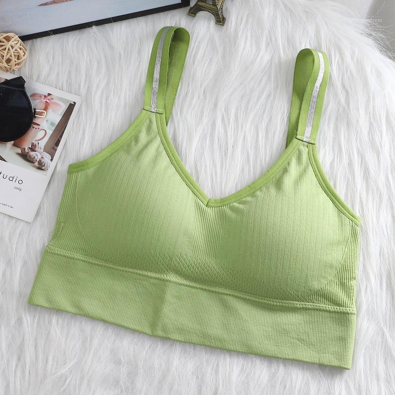 

Women Tank Crop Top Fitness Underwear Seamless Cami Top Back Hollow Lingerie Wire Free Intimates With Removable Padded Camisole1, Skin