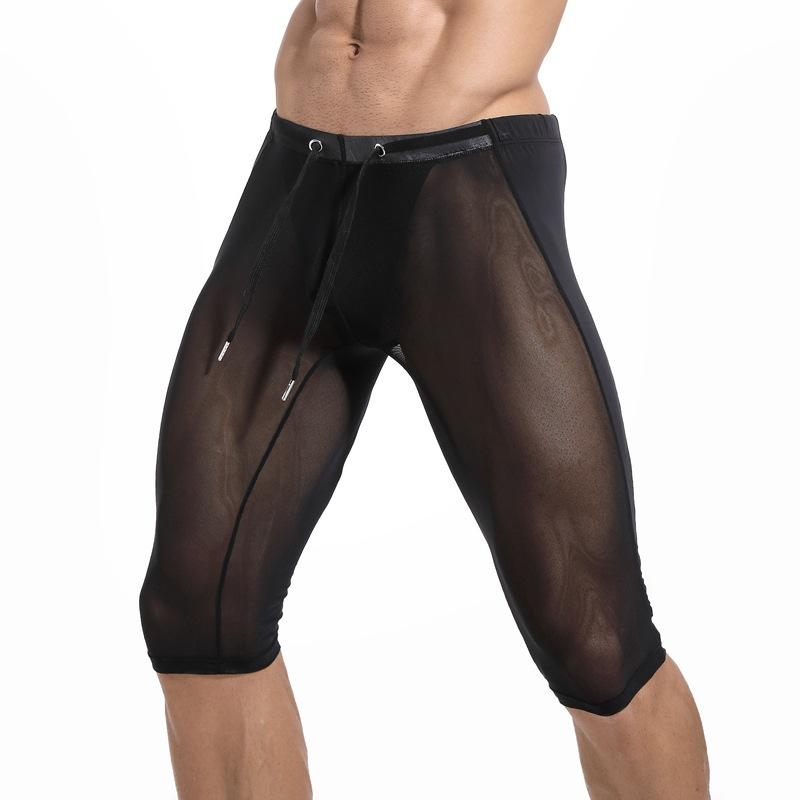 

MEN'S Sports Pants Men's Europe and America Gauze Shorts Tight Cycling Pants Fitness, White