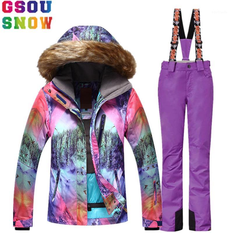 

Winter Windproof Waterproof Warm Skiing Jacket Pants Women Outdoor Hiking Travel Snowboard Skiing Clothing Suits1