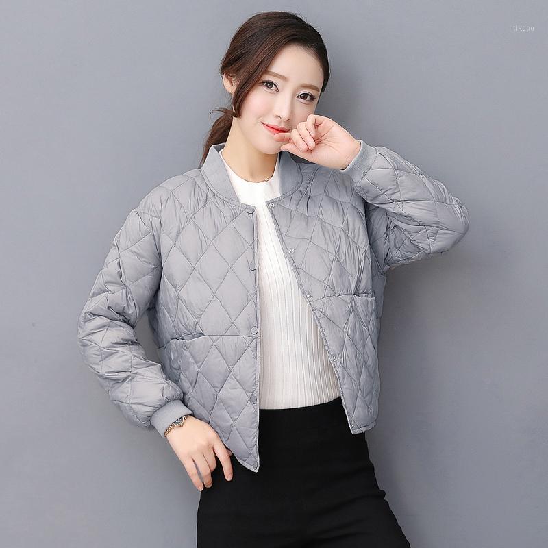 

Sanishroly Autumn Women White Duck Ultra Light Down Coat Female Single Breasted Loose Down Jacket Short Parka Tops Plus Size 5451, Black