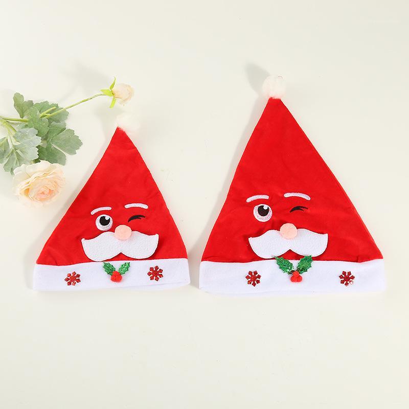 

Children/Adult Merry Christmas Party Santa Hat Red And White Cap for Santa Claus Costume christmas decor 2020 santa's hats1