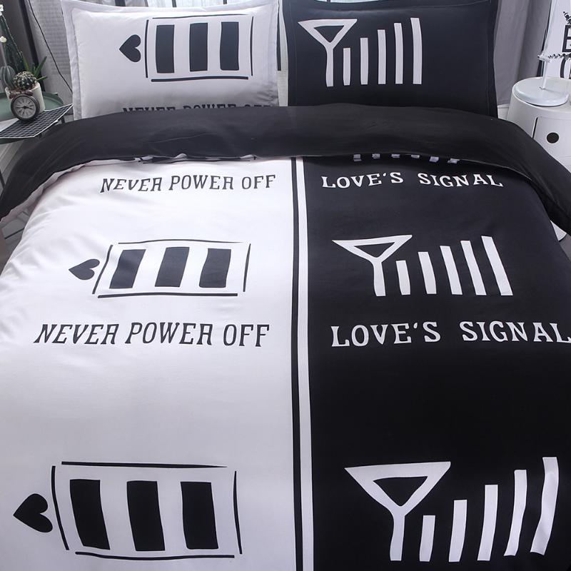 

3Pcs Luxury Couple 3D Print Black/White Duvet Cover Set Bedding Pillowcase, Red