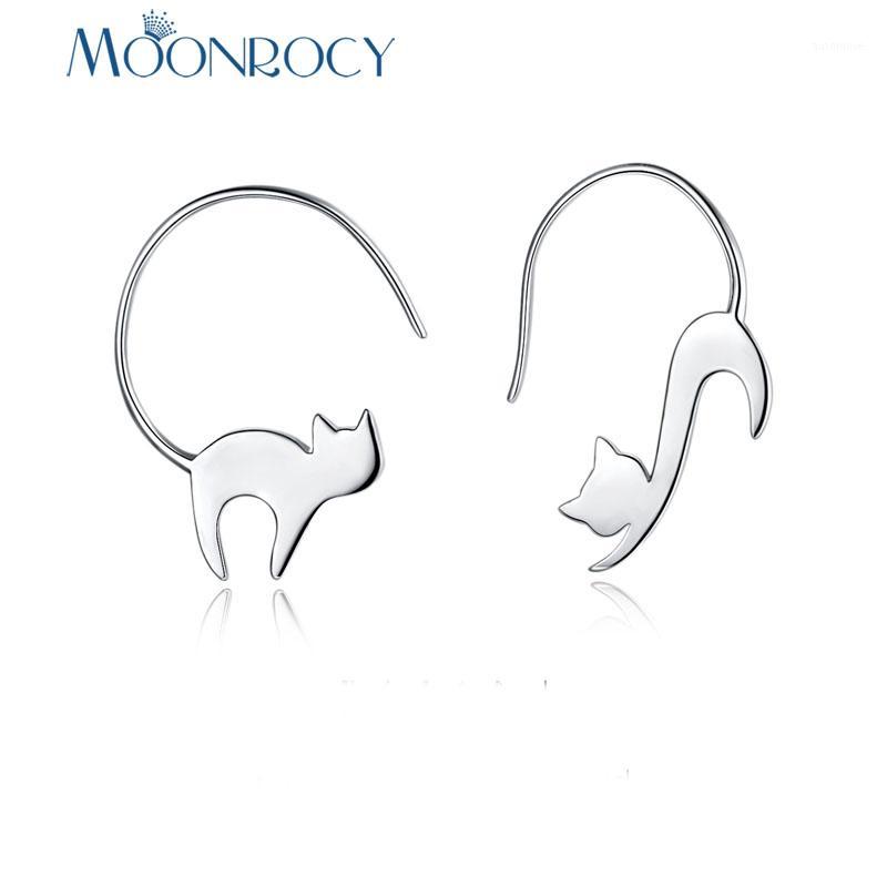 

MOONROCY Silver Color Earring Cut Cat Dangle Hook Simple Vintage Trendy Party Jewelry Wholesale Jewelry for Women Girls Gift1
