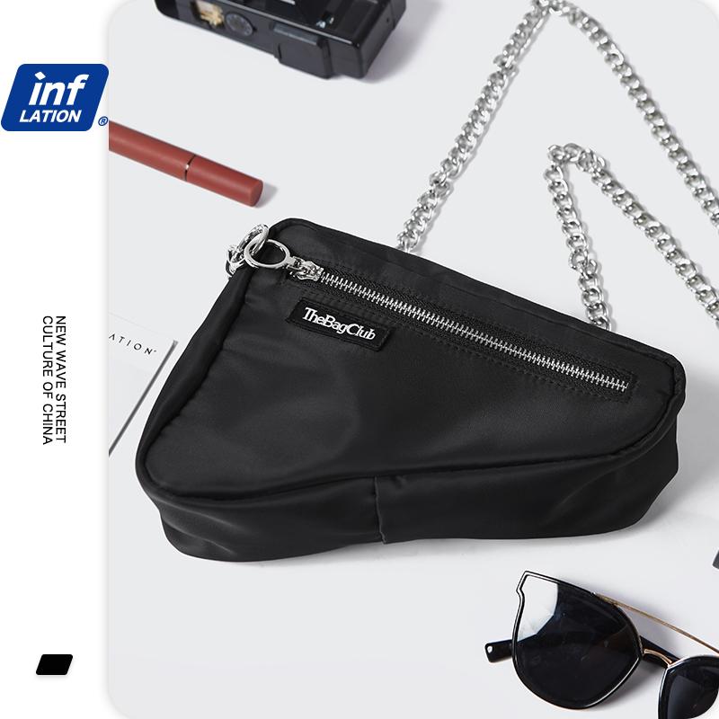 

INFLATION High Street Chain Mini Messenger Bag Men Streetwear 2021 New Fashion Outdoor Unisex 409AI2020, Black