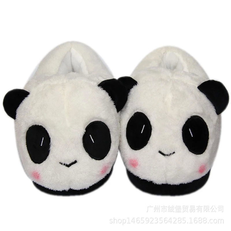 

Winter Ladies Couple Sneakers Women/Men Floor Plush Shoes Cute Cartoon Plush Slippers Home Cotton Slides Female Bedroom Shoes #771W, Black