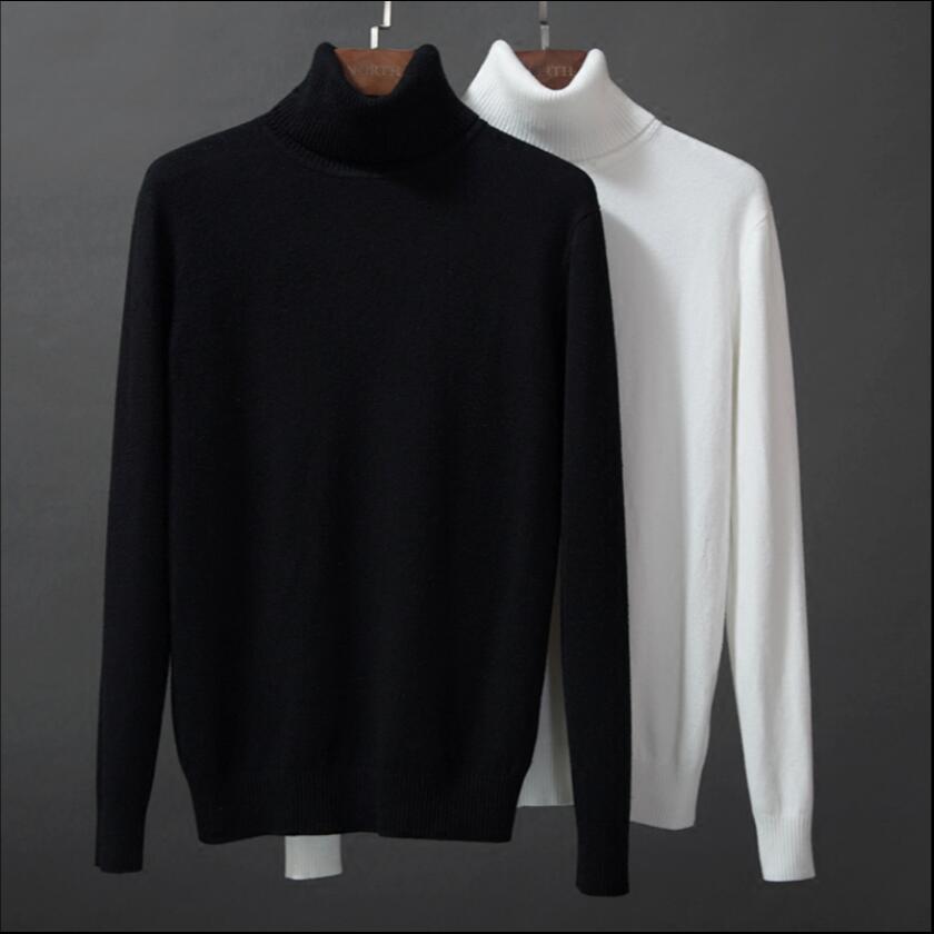 

2020 Autumn and M-3xl Winter New Thick Warm Turtleneck Sweater Mesh Solid Solder Sweaters Gcis, Black