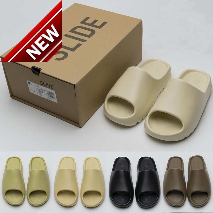 

[With Box ]2022 Comfortable Summer Slides West Slippers Desert Sand Summer Brown Flat Men Women Beach Resin Slide Sandal Mens Womens Slipper, #1 black