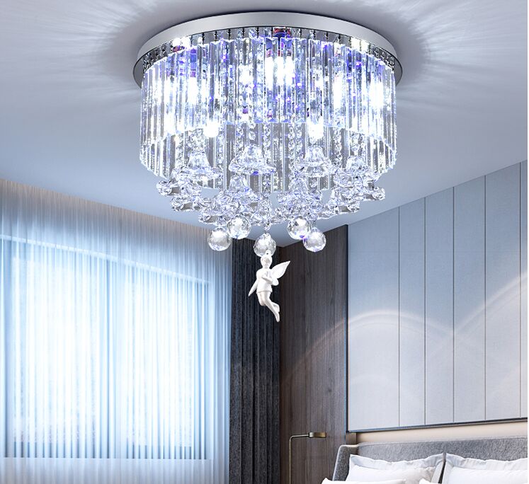 

NEW Crystal light LED bedroom light Chandeliers voice control bluetooth music remote wall