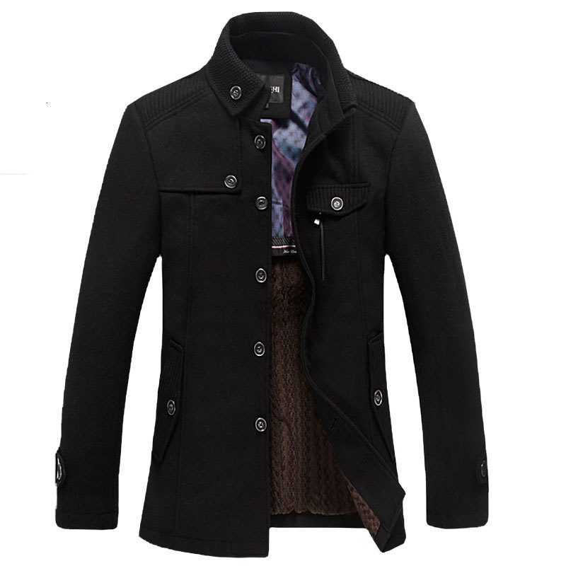 

2021 New Windbreaker Winter Wool Coat Casual Men's Wear Collar Coats Male Clothes Palto 7RAH, Dark gray.