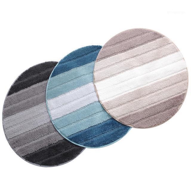 

Microfiber color stripes Round Mat Carpet Living Room Kids Room Rug Home Entrance Hallway Doormat Modern Bedroom Carpet1