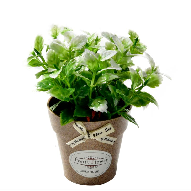 

plastic fake flowers with vase bonsai Artificial flowers set primrose for home Garden farmhouse art decoration mini silk flower, Yellow