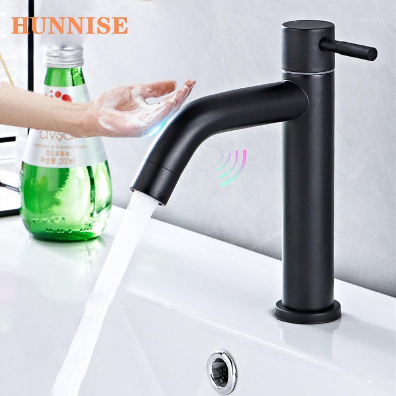 

Touch Basin Faucet Black Bronze Single Cold Bathroom Faucet Stainless Steel Sensor Bath Mixer Tap Touch Bathroom Mixer Faucets1