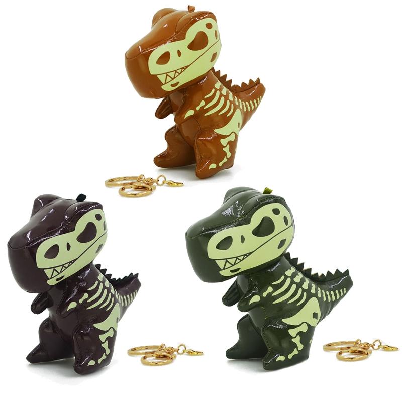 

Keychains Novelty Dinosaur Key Chain Cute Ring Glow In The Dark Keychain Stuffed Animals Lovely Dino Plush Toys Bag Decoration