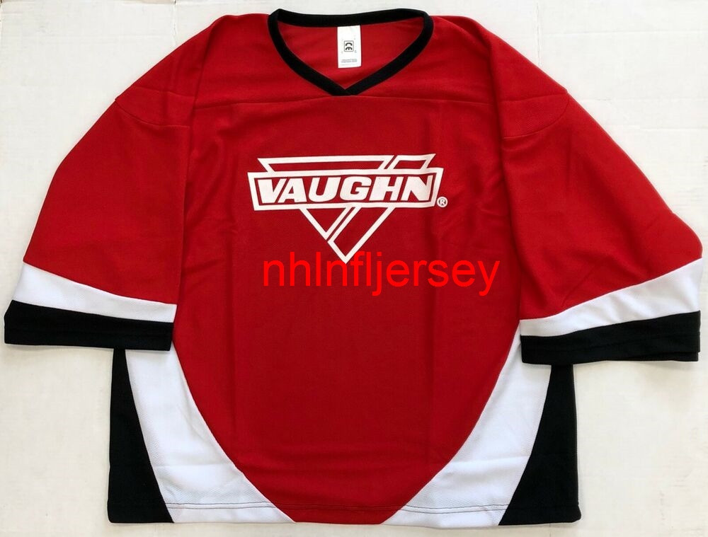 

Stitched New Vaughn Adult Senior Ice Hockey  Jersey Red custom any name number
