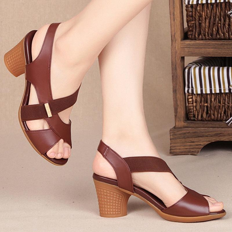 

Fashion Women Sandals Platform Summer Round Mid Heel Peep Toe Casual Non-slip Back Strap Beach Ladies Shoes Zapatos De Mujer, Yellow
