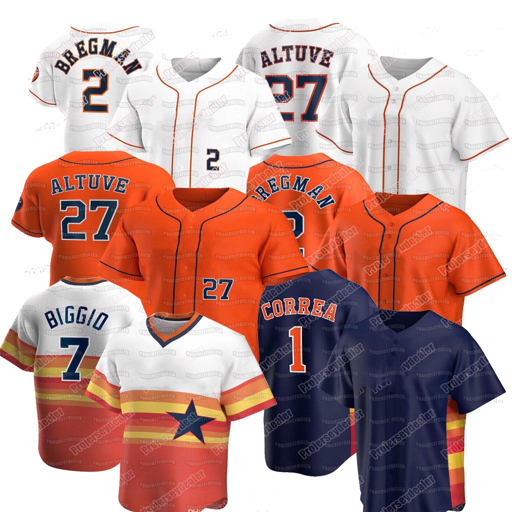 

Astros Alex Bregman 2020 Jersey Jose Altuve Yordan Alvarez Carlos Correa Justin Verlander George Springer Brantley Zack Greinke, Orange youth s-xl