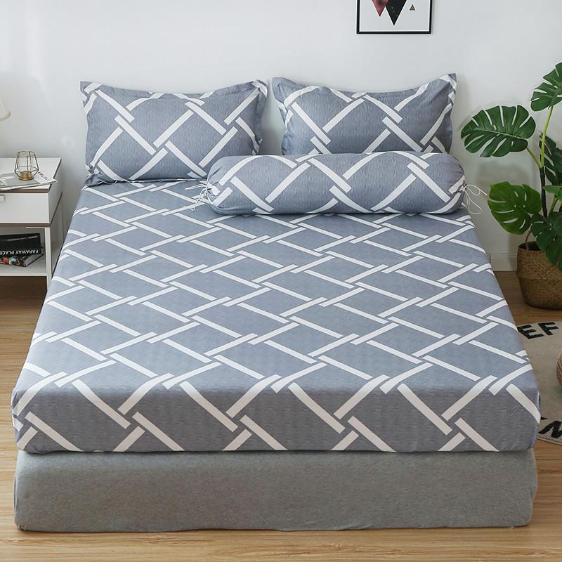 

Bedding Set Fitted Sheet Nordic Geometric Striped Printed Mattress Cover 100% Polyester Four Corners With Elastic Band Bedsheet, Fitted sheet 2