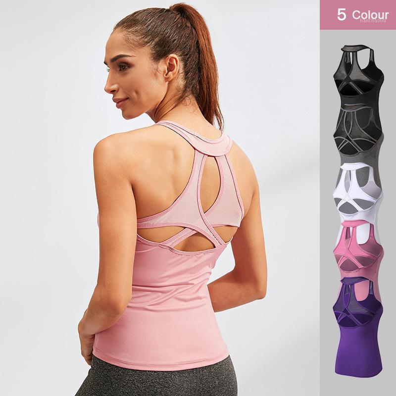

Women's Yoga Vest Sexy Hollow Skinny Quick Dry Clothes High Elastic Breathable Fitness Running Sports Badminton baseball Vest1, 04