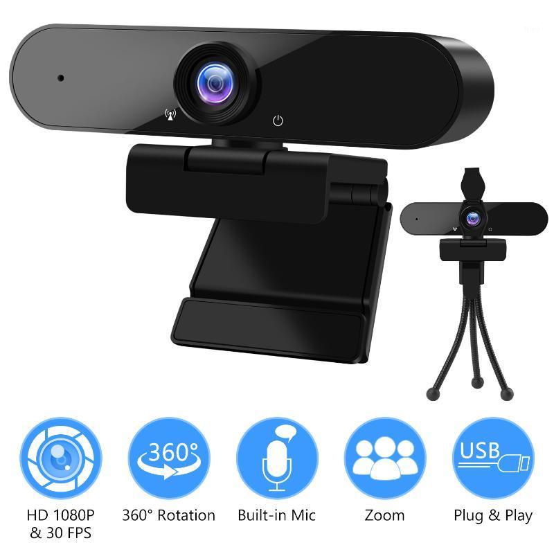 

GOOJODOQ USB Webcam 1080P HD Webcams PC 360 ° Rotatable Conference Webcams for Live Broadcast Video Calling with Privacy Cover1