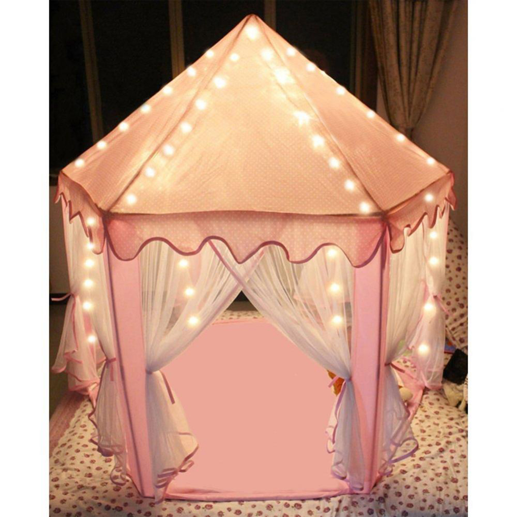 Pink Playhouse Mat, Hexagonal Kids Tent Mat Soft Tent Carpet Floor Cushion for Kids Tent Playhouse Indoor Outdoor Fun-image-631864912