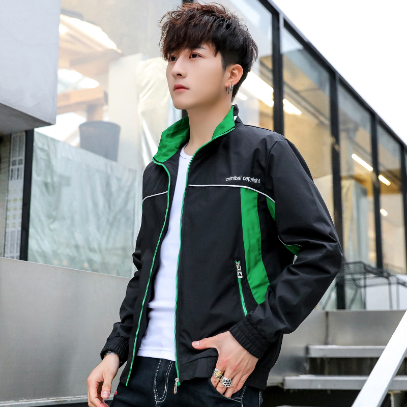 

2021 New Spring Autumn Mens Fashion Bomber Thin Jacket Male Blusion XYNQ, Black