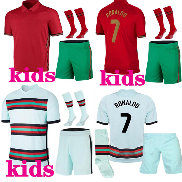 

RONALDO JOAO FELIX ANDRE SILVA National Team Soccer Jersey B. FERNANDES BERNARDO 2020 2021 Home Away Football Shirts Kids Kit 20 21, Black