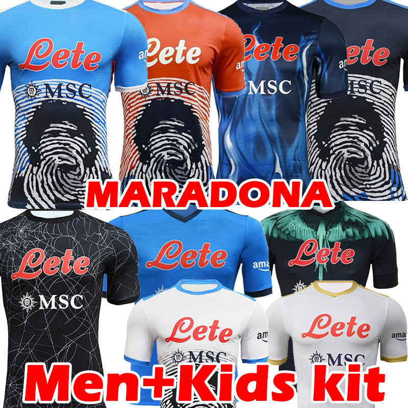 

2022 Napoli Soccer Jerseys Halloween Burlon MARADONA Special red Maglietta da calciatore OSIMHEN INSIGNE 21 22 EUROPEAN SSC Naples MAGLIA MERTENS men Kid Football, 21 22 3rd kit