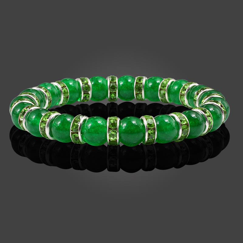 

Vintage Stretch 8mm Beads Bracelet Natural Stone Green Chalcedony Rhinestone Bracelets Homme Femme Charm Yoga Bracelets Women