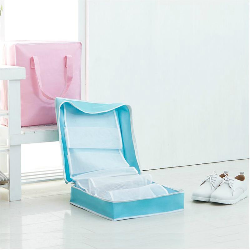 

6 Grids Waterproof Oxford Shoes Bag Cover Pouch Suitcase Organizer Shoes Holder Portable Travel Footwear Storage Bags