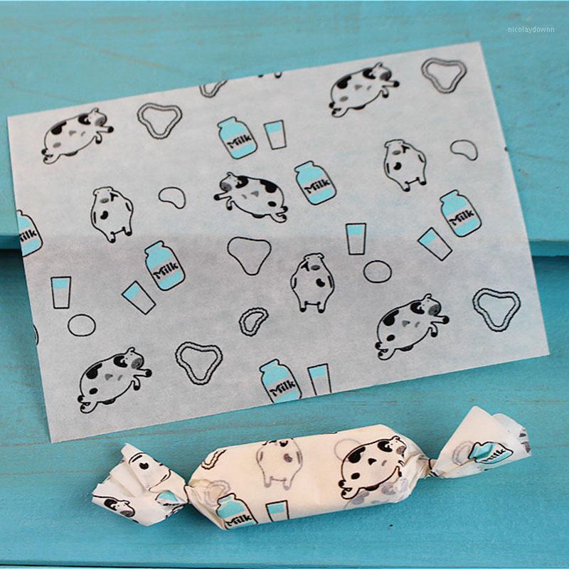 

200pcs/lot Candy Wrapper White Bottom Flying Cow Homemade Greaseproof Waterproof Twisting Wax Paper Nougat Wrapping Oil Paper1