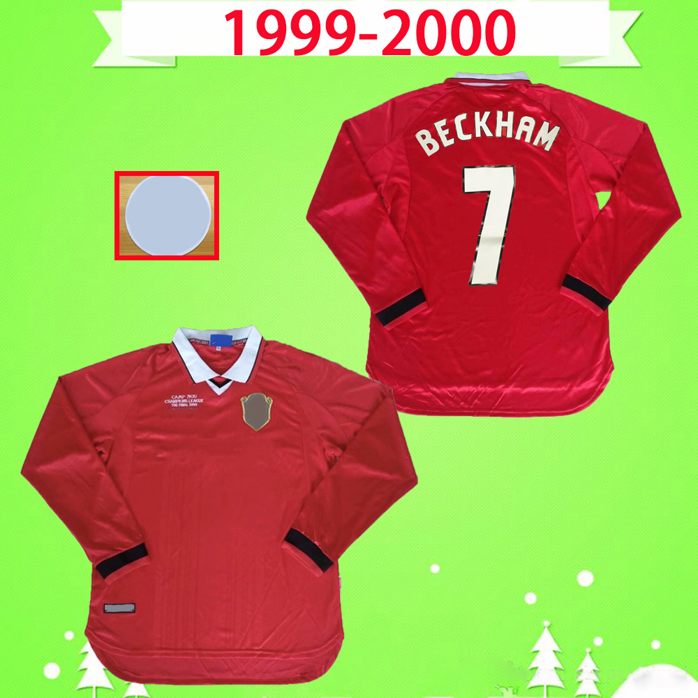 

Manchester Long sleeve BECKHAM GIGGS SOLSKJAER final 1999 2000 RETRO soccer jersey MAN UTD 99 00 Classic Vintage football shirt, Long sleeve 1999/2000